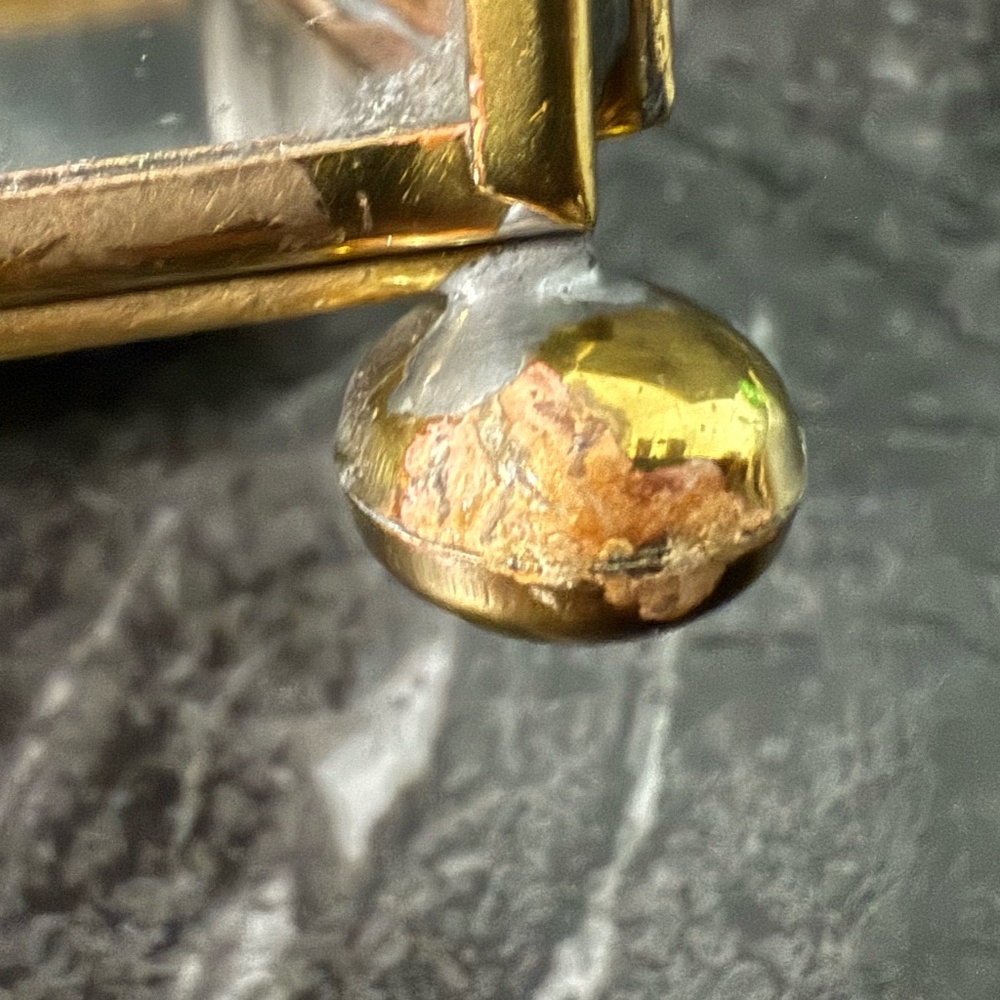 Glass Jewelry Box with Etched Flower on Lid and Mirror Bottom - Picture 13 of 14